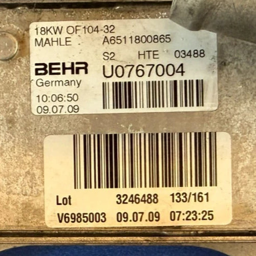 SP-2026-000352 – Kennzeichnung - Herstelleretiketten und Teilenummer A6511800865 / U0767004