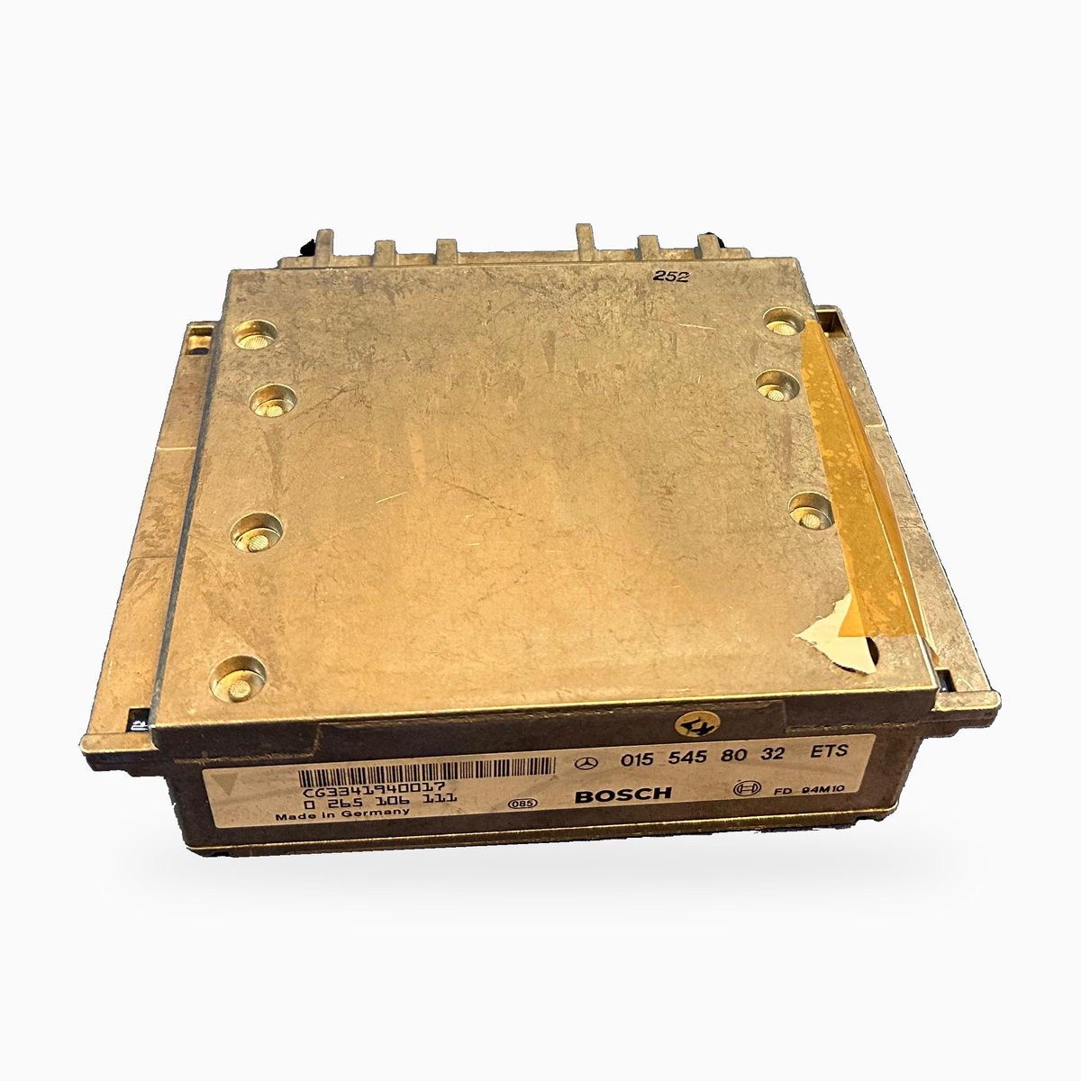 Mercedes-Benz ETS-Steuergerät A0155458032, Bosch 0265106111, SKU #113 – Gesamtansicht mit Typenschild